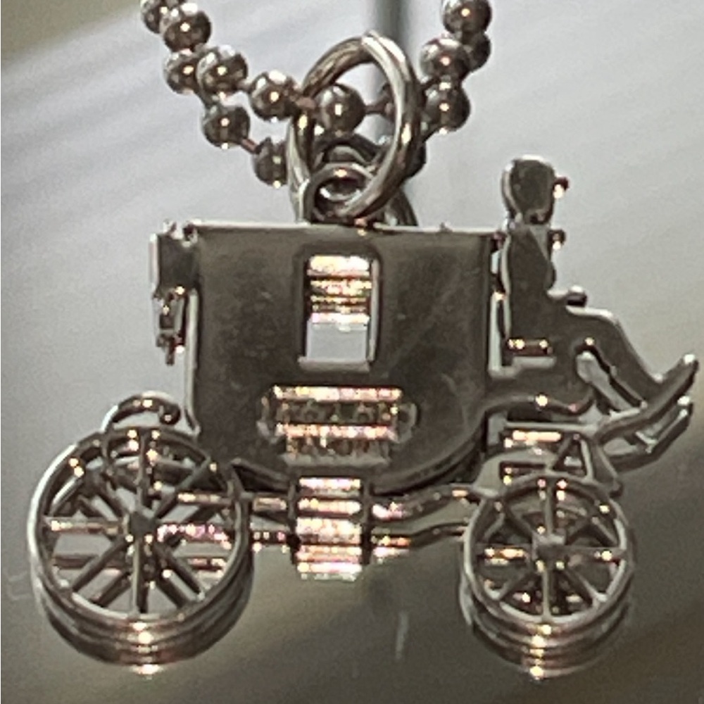 Coach Silver-tone Carriage Charm Necklace - Picture 2 of 4